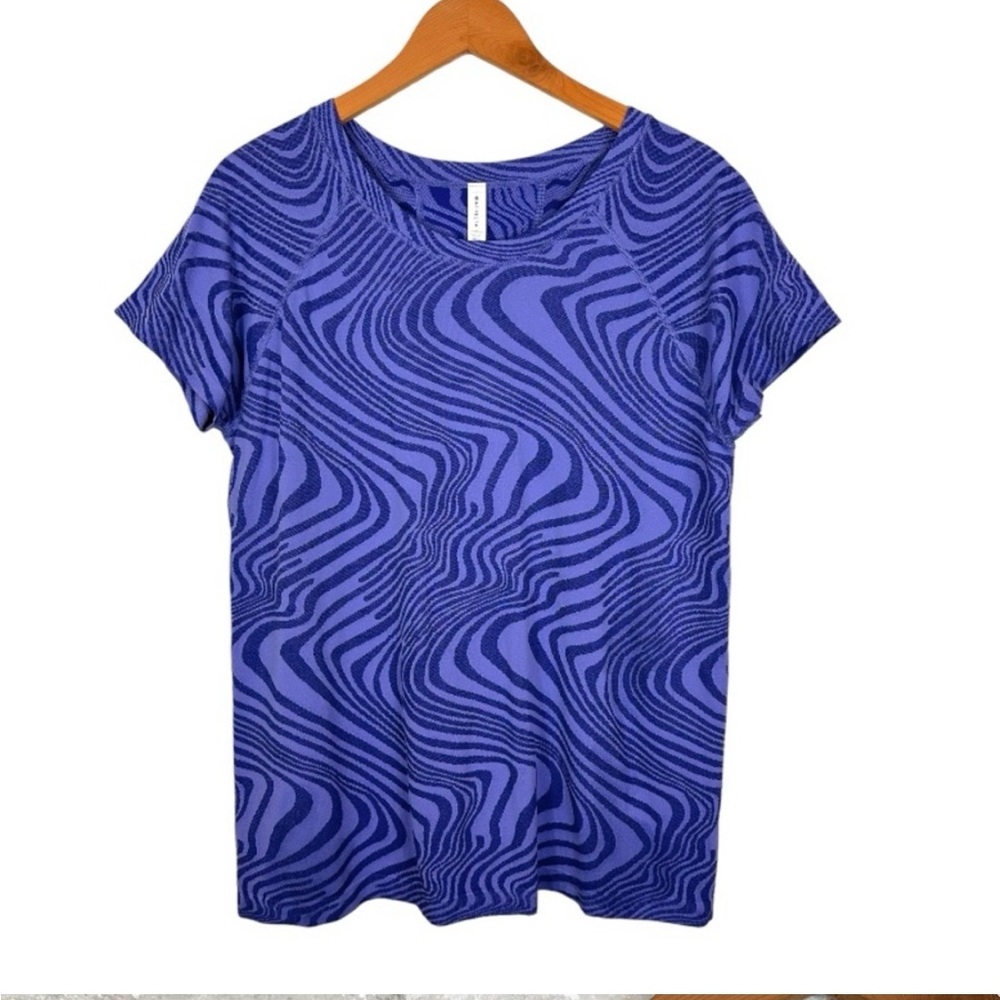 Athleta Seamless Running Top, Blue, Size XL